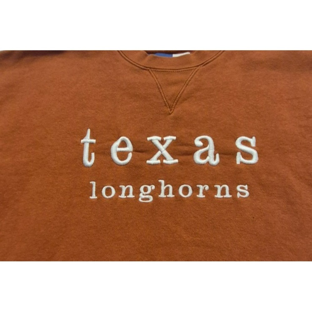 Texas Longhorns men burnt orange embroidered lettering game day sweatshirt sz M - Picture 3 of 11